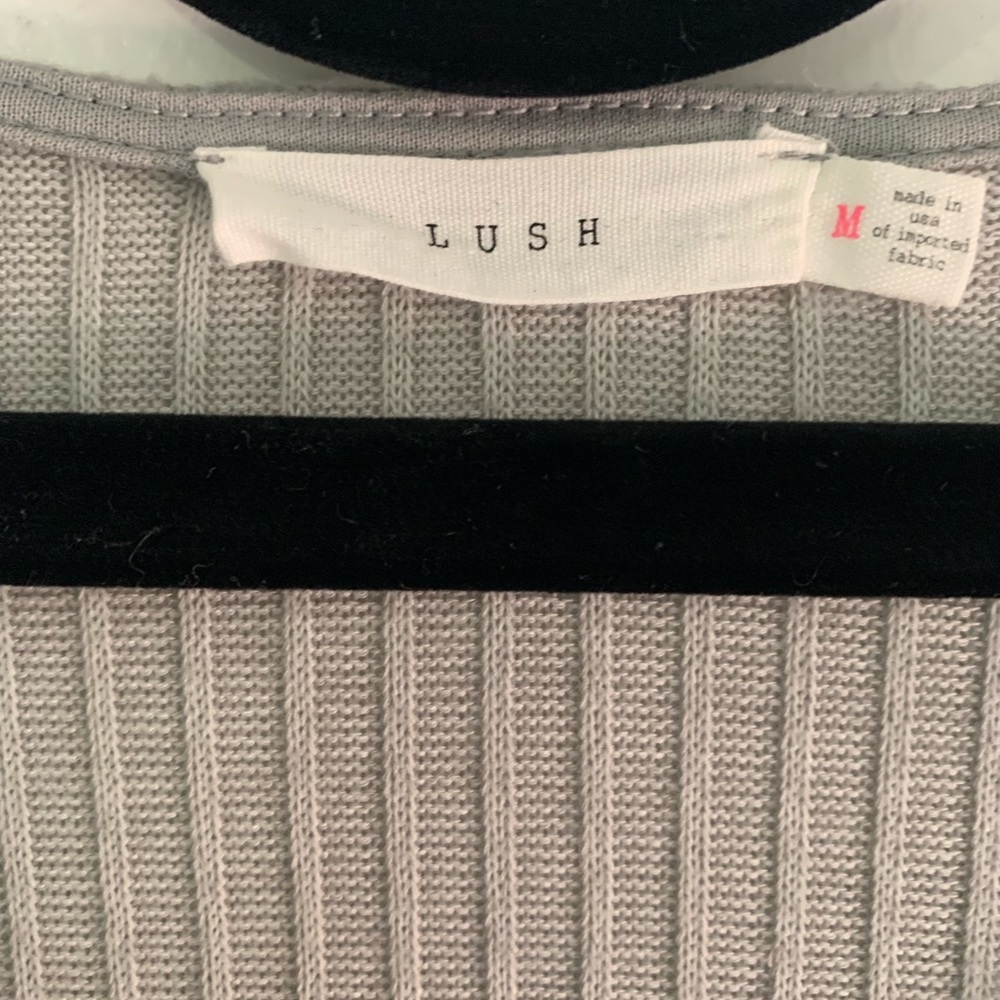 Lush Grey Rib Knit Crew Neck - Picture 6 of 6